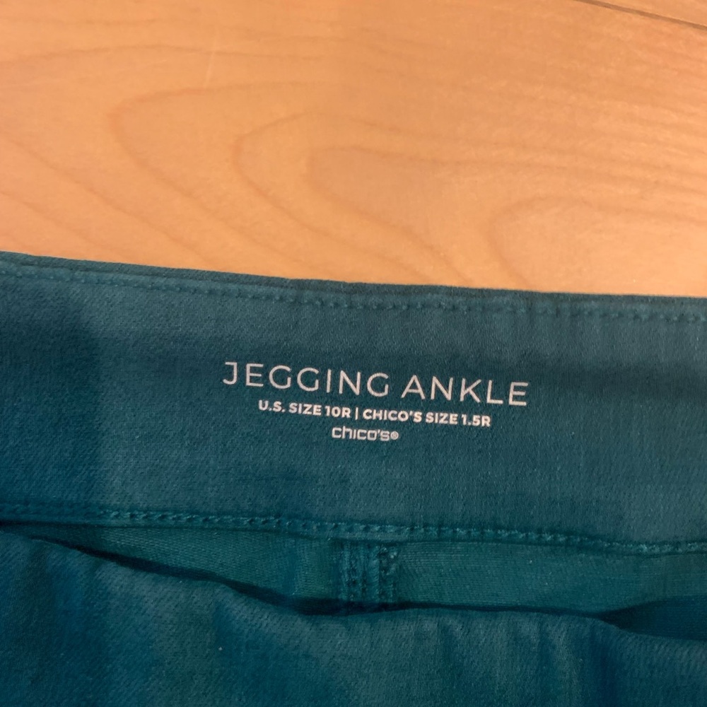 Chico's Deep Teal Straight Leg Pants - Picture 3 of 6